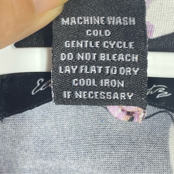 Elie McCarthy Blouse Women’s M Multicolor Floral Faux Two Piece Layered Top - Picture 8 of 10